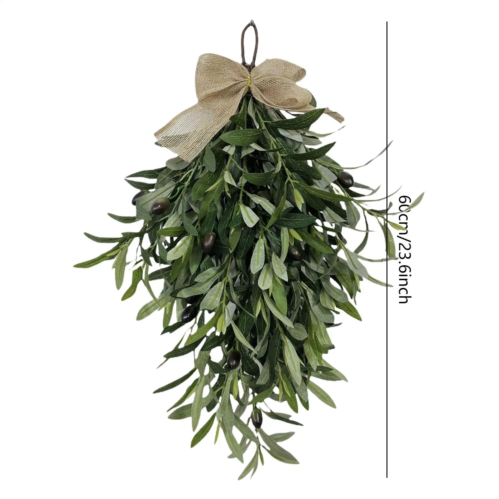 Artificial plantDecoration Holiday Artificial Olive Dangling Ornament With Bow Window Wall Decoration Holiday Garland Decoration Qme