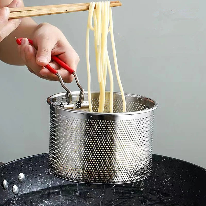 Stainless Steel Fried Mesh Kitchen Fry Basket Cooking Pan Oil Qme
