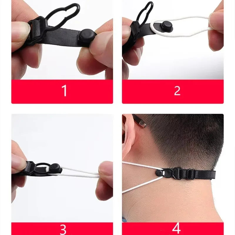 5PC Adjustable Mask Extension Bandage Mask Hook Ear Rope Unisex Mask Extension Belt Relieves Ear Pain Prevention Mask Lanyard Qme