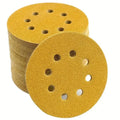 20Pcs Yellow Sanding Discs Assorted Grits 8 Holes 5Inch Sanding Disc Abrasive Tools Hook Loop Sandpaper Loop Sanding Disc Qme 20Pcs 60 Grits