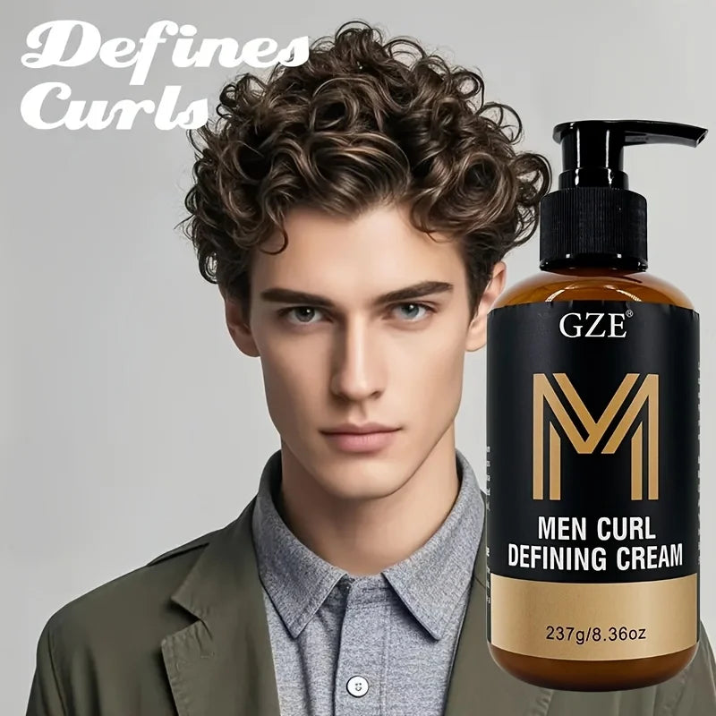 GZE Men Curl Defining Cream - Defined Bouncy Cue Curls Waves- Enhances Curl Definition and Hydrates Hair Frizz rls and Frizz Qme
