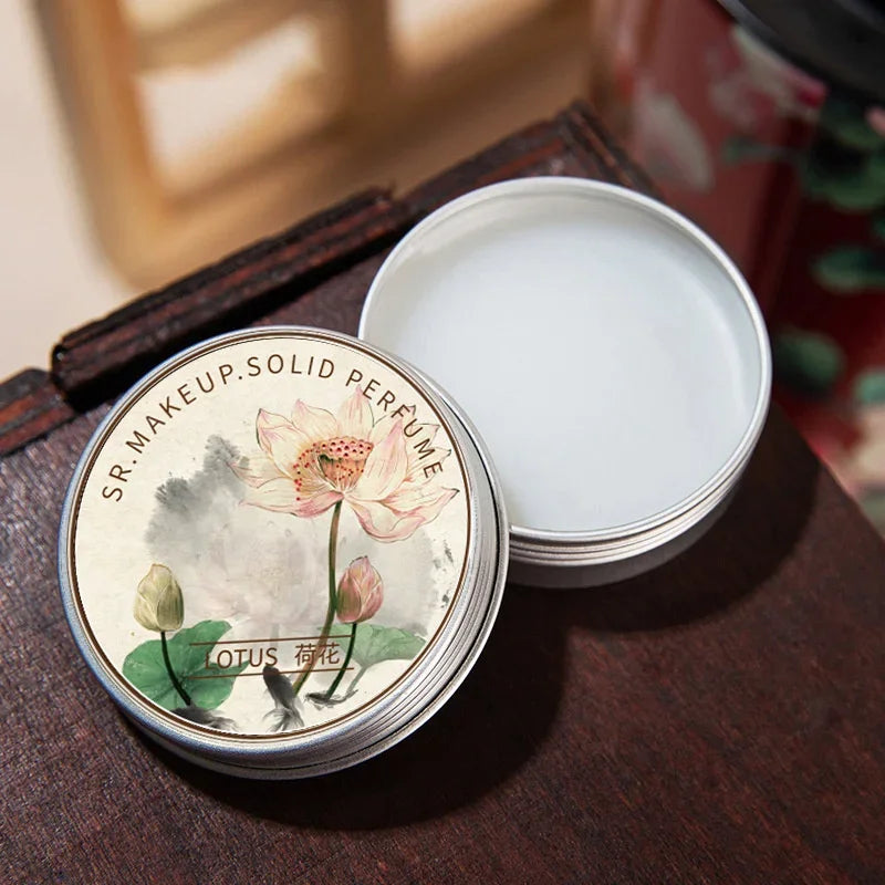 Woman Lavender Solid Perfume Portable Solid Balm Fresh Elegant Long-lasting Fragrances Cream Plant Flower Body Aroma Deodorants Qme LOTUS