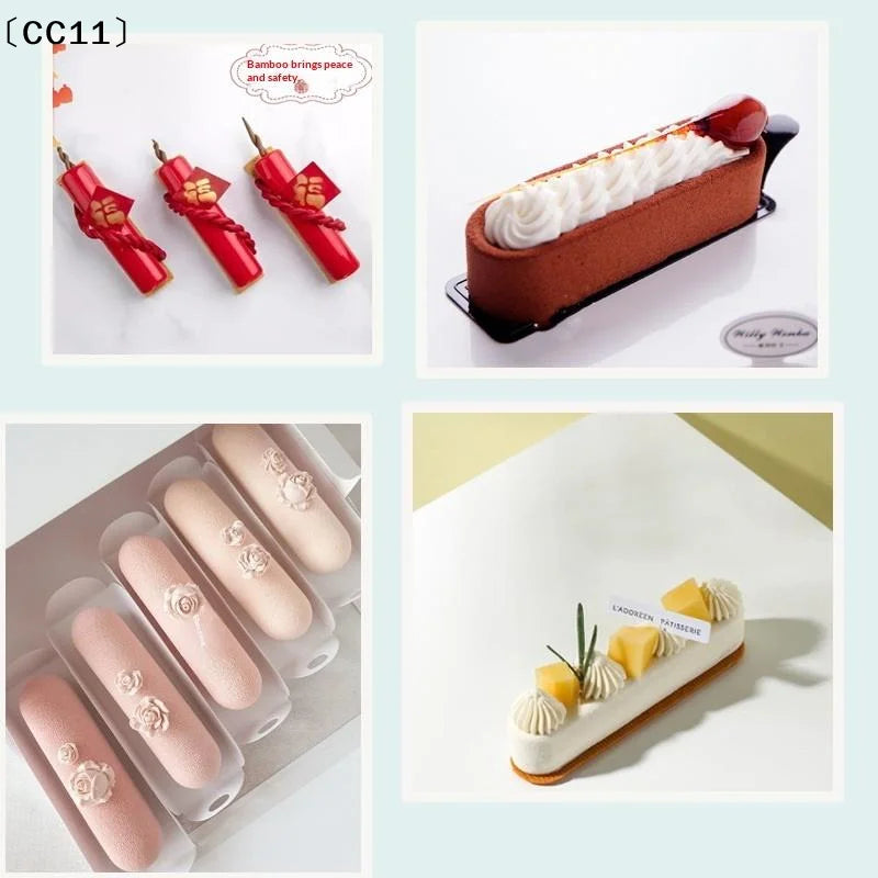 6 8 12 Cells Chocolate Eclair Dessert Bakeware Long Strip Puffs Qme
