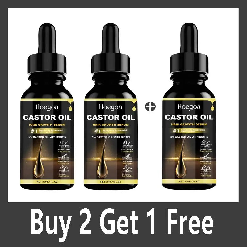 30ml Castor Oil Hair Thickening Essential Oil Nourish Scalp Massage Refreshing Hair Growth Repair Smoothing Hair Care Oil Qme Buy 2 Get 1 Free