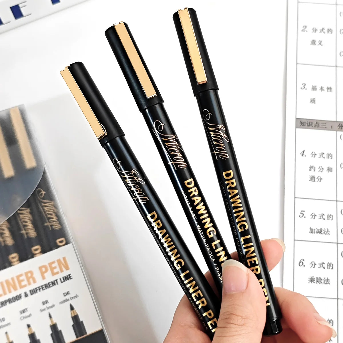 Manga Markers Needle Pen Art Hand-painted Hook Line Pen Sketch Pens Stationery Set Art Supplies School Supplies Art Pen Qme
