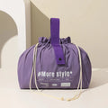 Camping Lunch Bag Large Capacity Drawstring Storage Bag Business Trip Travel Toiletry Bag Cosmetic Bag, Gift for Mother Qme Purple