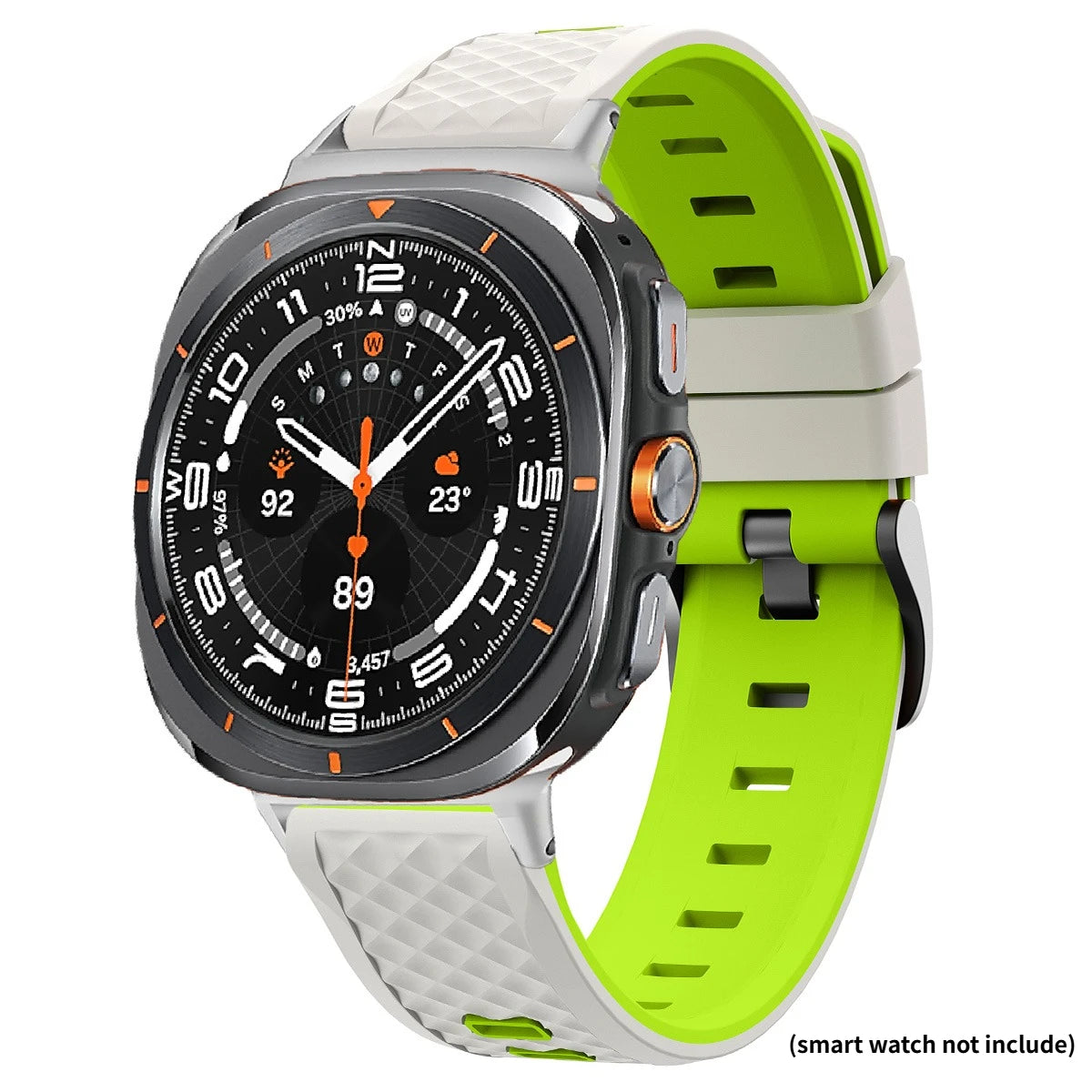 Silicone Straps for Samsung Galaxy Watch 9 Ultra2 47mm Sport Bracelet Correa for Galaxy Watch Ultra 47mm Wristband Accessories Qme Star Green Watch9 Ultra 2(2026)