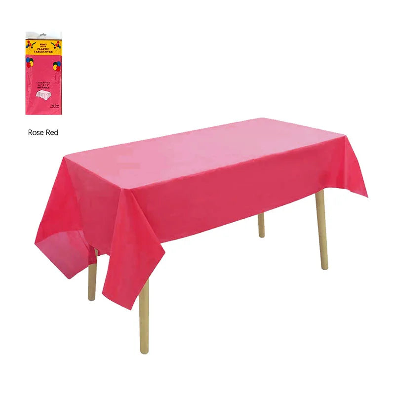 1/2/4PCS Disposable Tablecloths Waterproof Stain-resistant Tablecloth, Party Decoration, Camping, Disposable Kitchen Tablecloth Qme Rose Red 2PCS 137X183cm