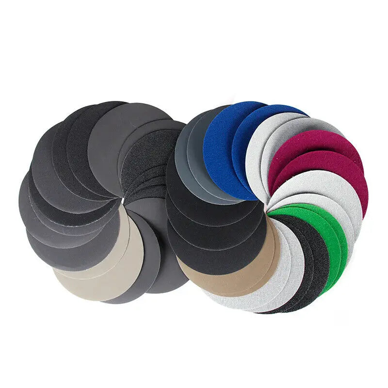 10Pcs Wet/Dry Sandpaper 3 Inch 75MM Hook And Loop Silicon Carbide 240-10000 Grits Waterproof Sanding Disc Qme