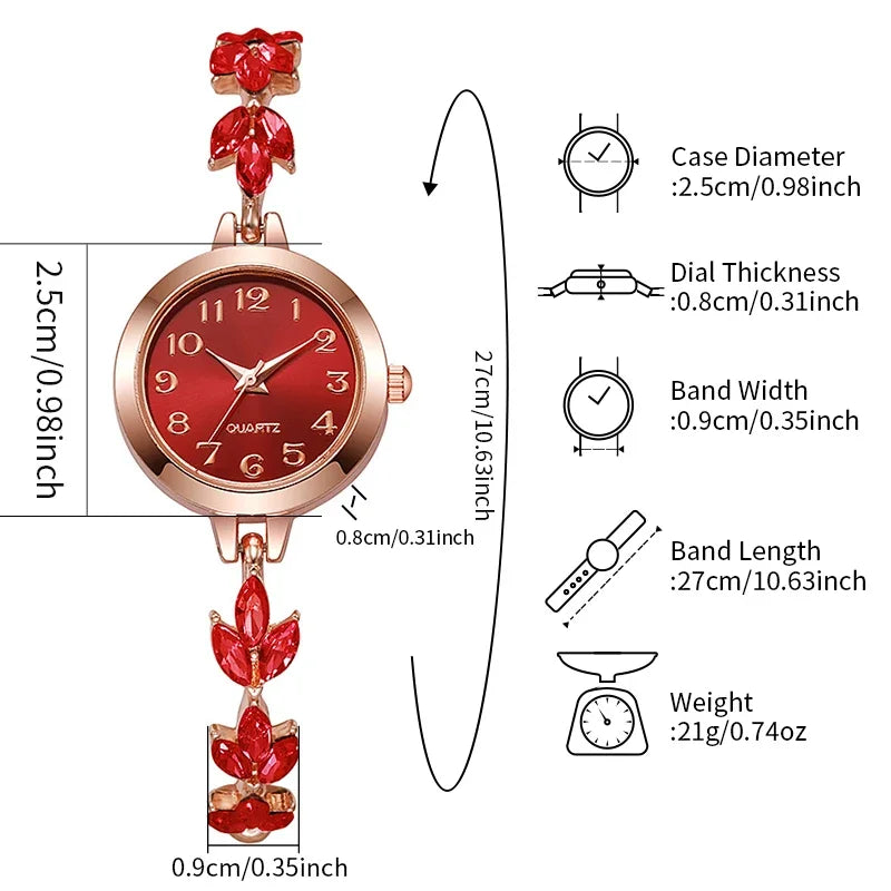 Elegant Arabic Dial Women Watches Luxury Rhinestone Bracelet Strap Ladies Quartz Watch Reloj Mujer Girls Clock Gift（Without Box） Qme