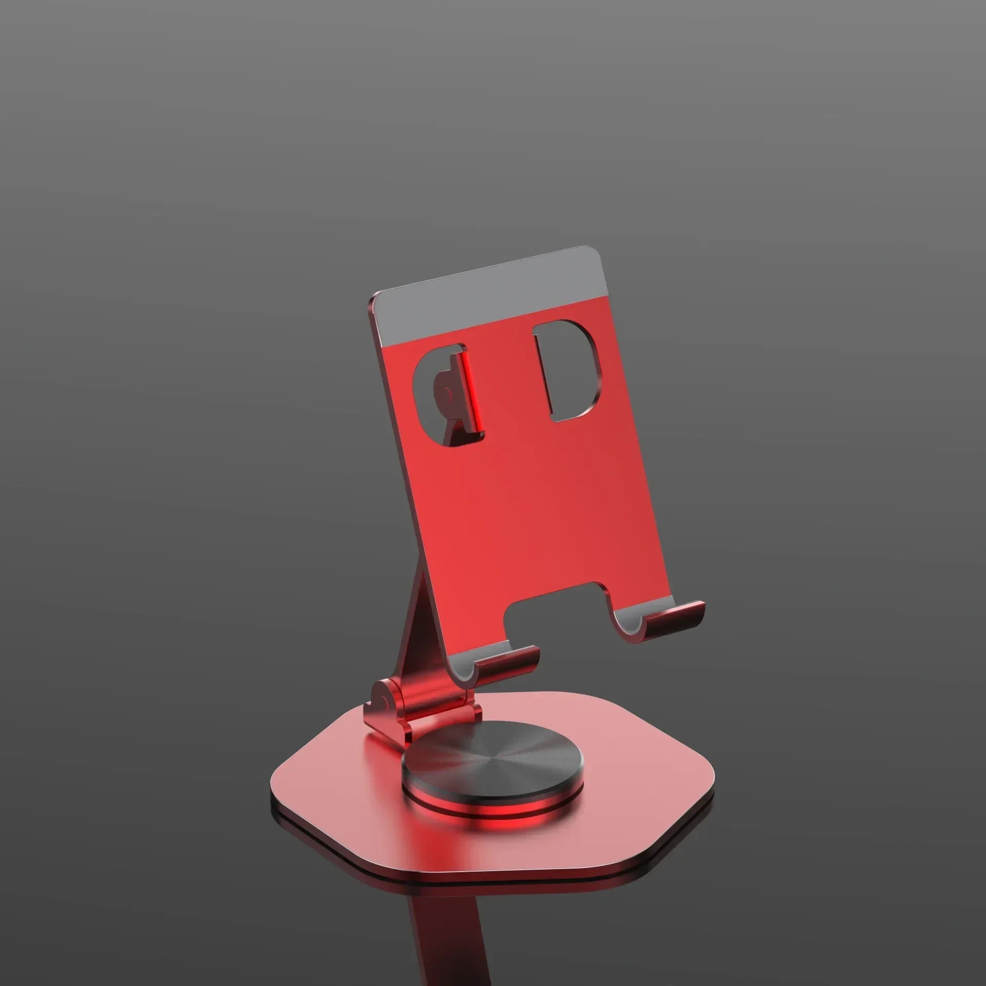 Metal Foldable and Portable 360 Degree Mobile Phone Desktop Bracket for Lazy Tablet Computer Aluminum Alloy Support Bracket Qme YY-020 Red