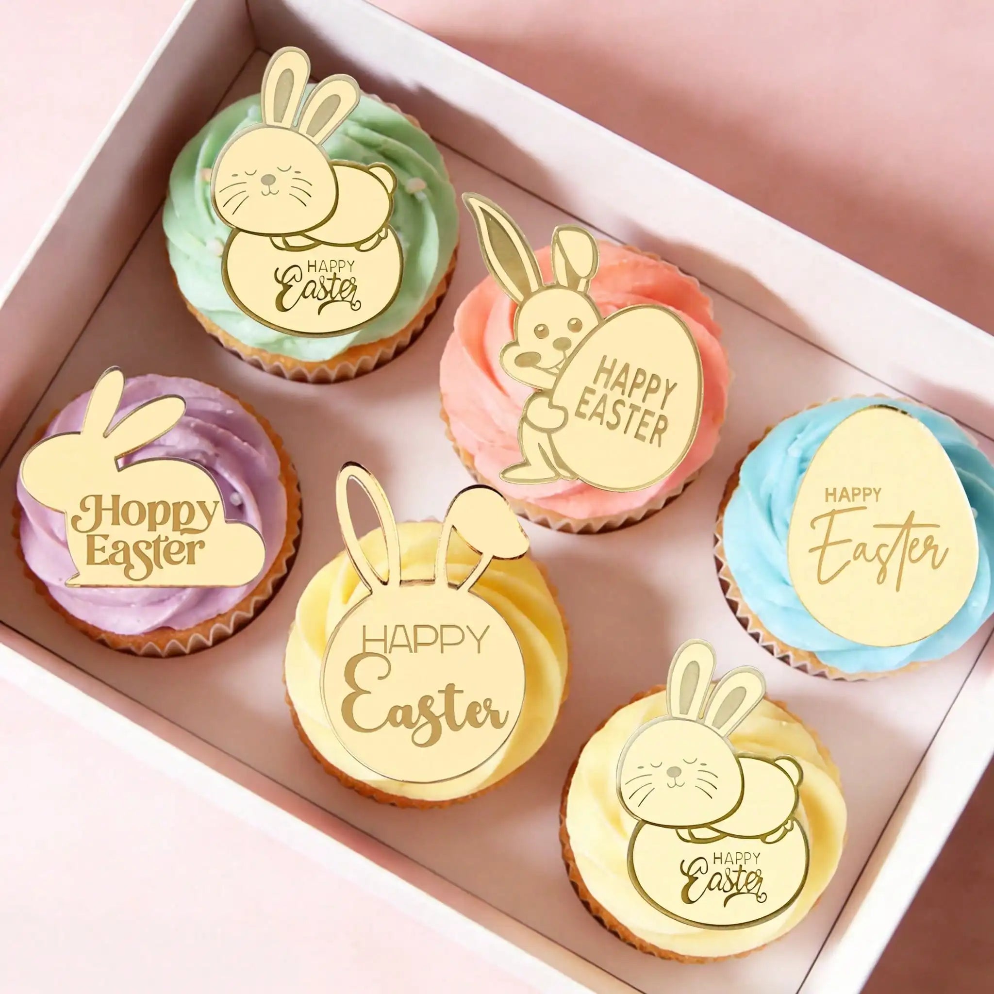 1PCBunny Easter Egg Happy Cupcake Topper Decor Party DIY Cake Dessert Qme