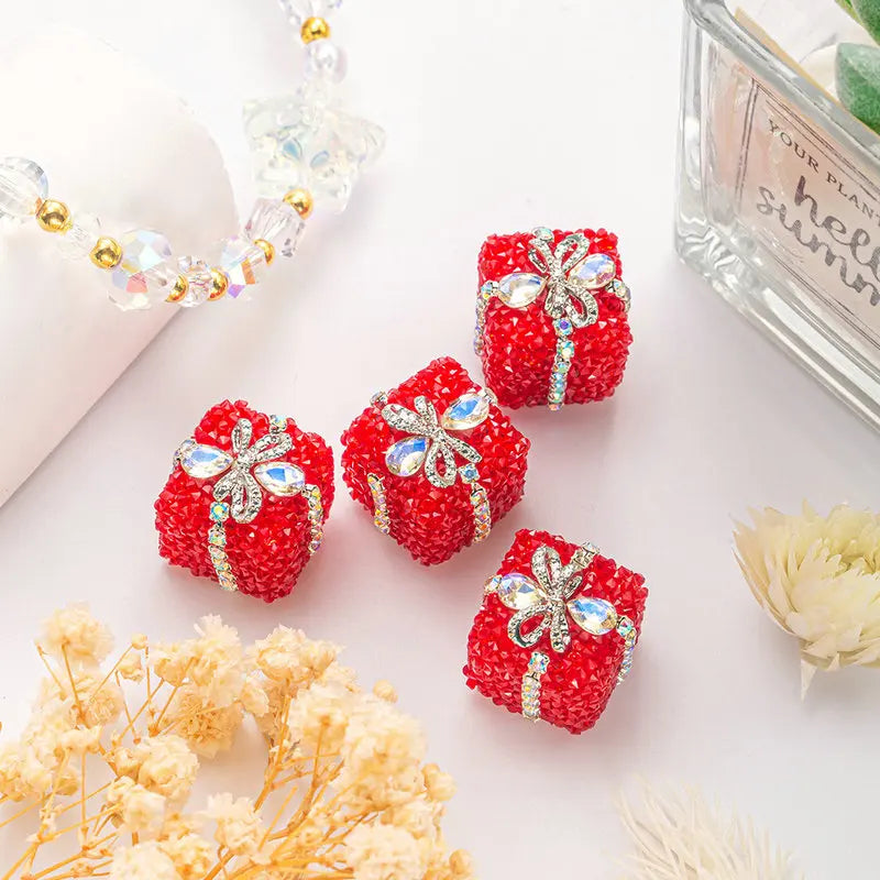 1PCS 16mm Rhinestone Ball Beads Moon Star Flower Loose Spacer Beads for Jewelry Making DIY Craft Supplies Christmas Decoration Qme 14