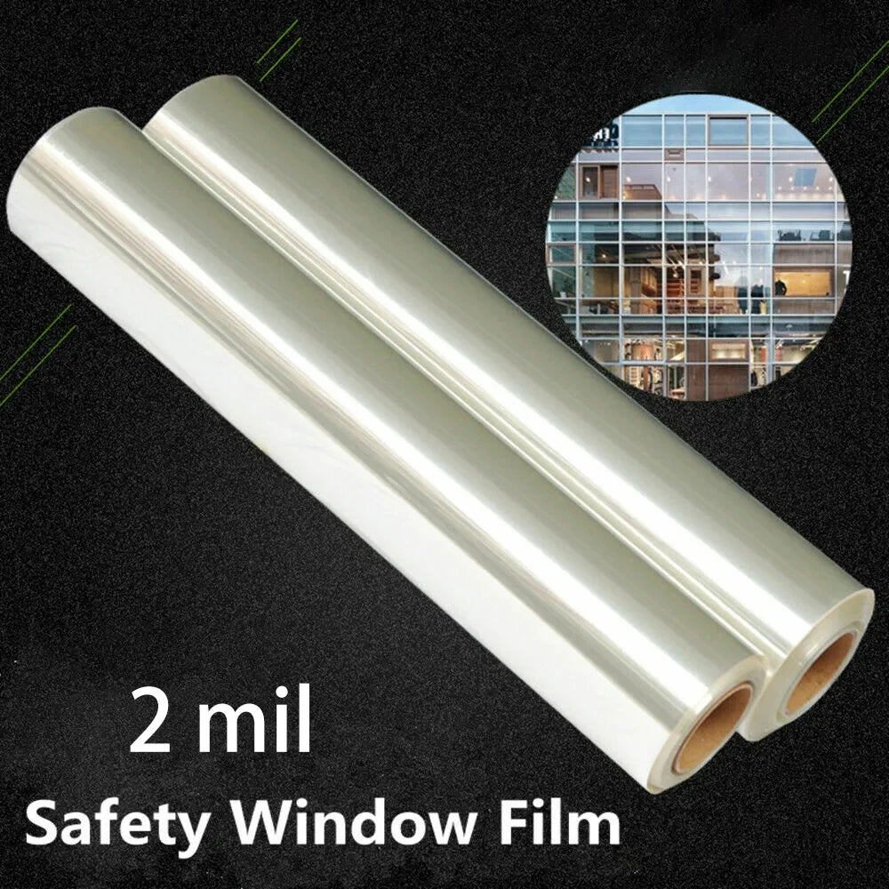 2-Mil Safety Window Film Explosion-Proof Film Transparent Self-Adhesive Safety Window Film Suitable For Home Glass Protection. Qme