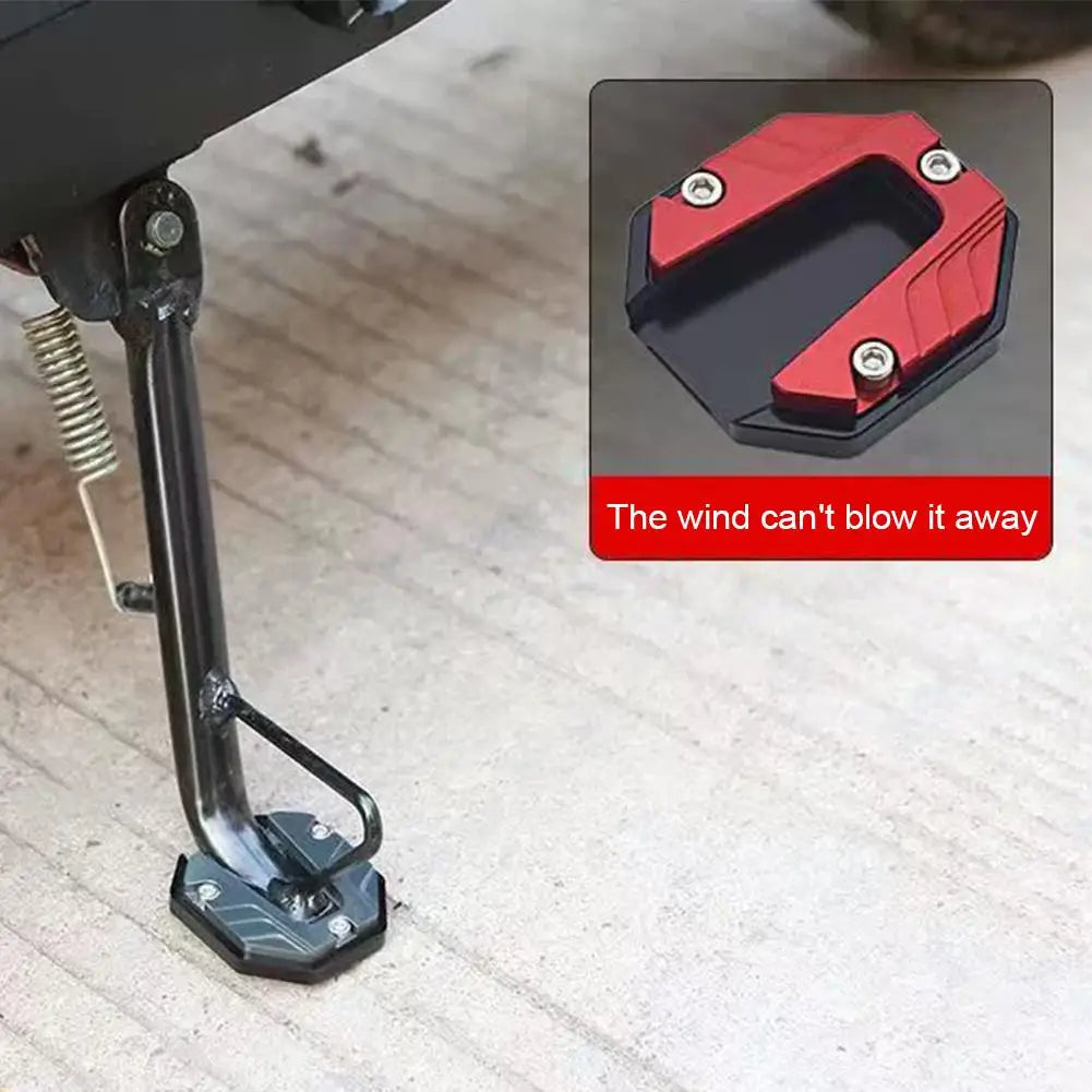 Aluminum Alloy Motorcycle Bike Kickstand Extender Foot Side Stand Extension Foot Pad Support Plate Motorbike Accessories Qme