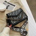 2026 Spring Arrival Retro Letter Print Crossbody Bag Stylish Mini Qme black