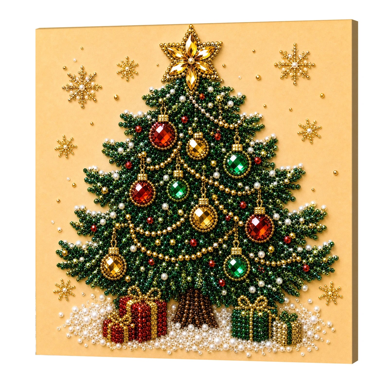 DIY Pearl Painting Kit with Frame 7.87x7.87in Pearl Dot Painting Pearl Art Painting for Adults Beginners Home Wall Decor Qme Christmas Tree
