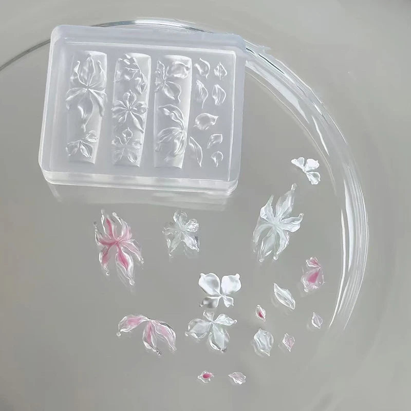 Nail Art Mold Lily Flower Sea Shell Conch Coral Starfish 3D Acrylic Qme