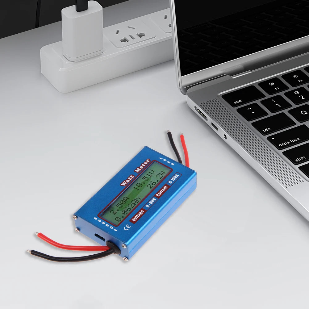 DC Power Analyser Watt Volt Amp Meter LCD Digital Display 12V 24V Current Energy Meter Ammeter Power Tester Qme