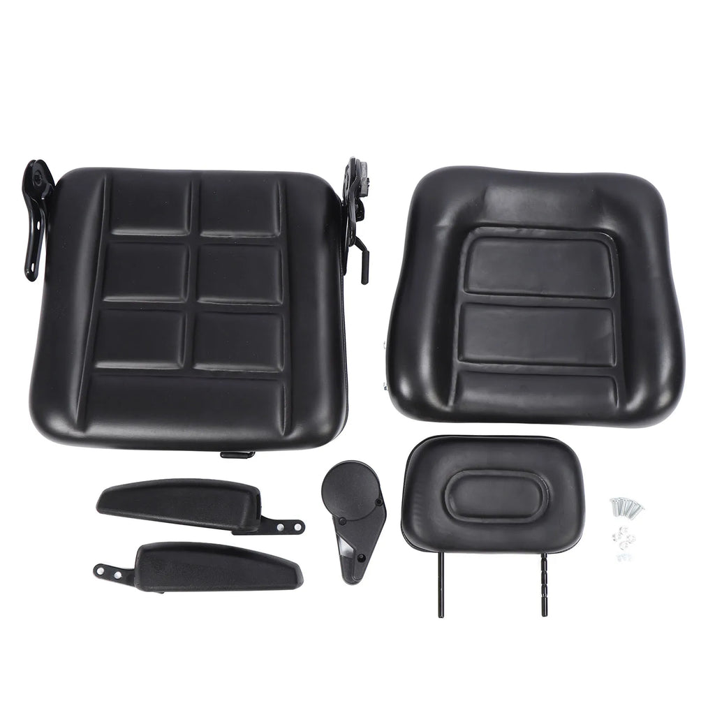 Forklift Seat Black Wear Resistant Lawn Mower Seat Ergonomic with Adjustment and Slide Rail for Excavator Loader Tractor Mower Qme With armrest