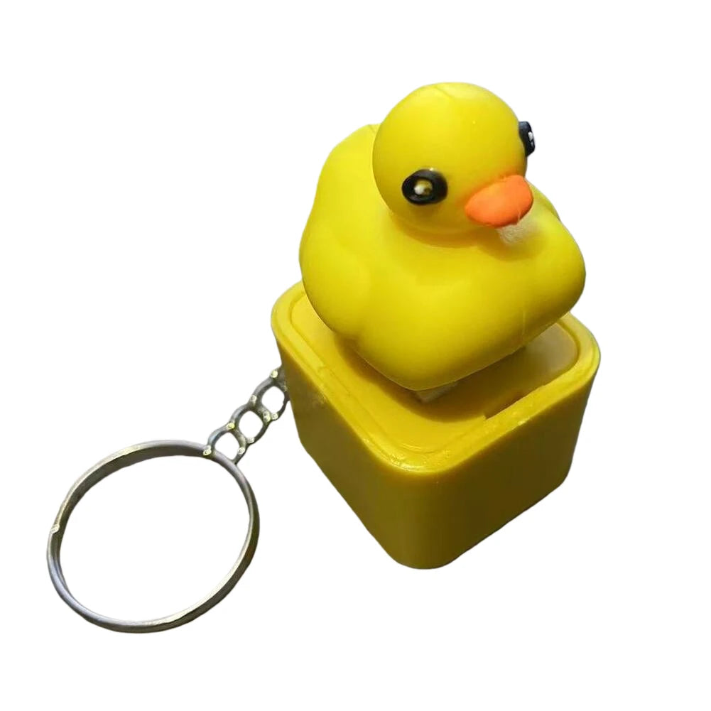 Duck Quacking Fidget Toy - Quacking Duck Keychain For Mini Quacking Duck Stress Reliever Plastic Frog Duck Keychain Qme duck