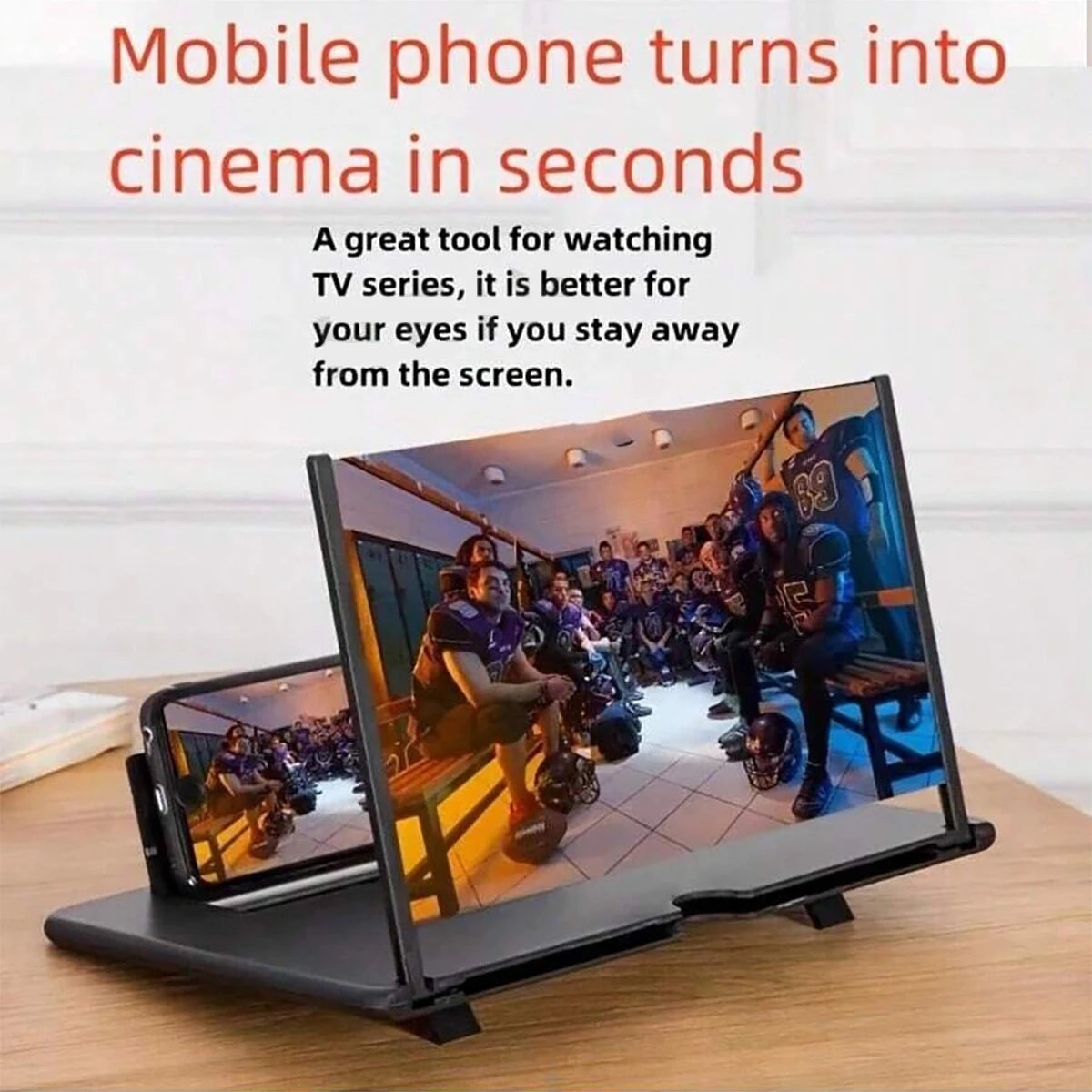 HD Mobile Phone Screen Amplifier Foldable Stand 10 12-inch Desktop Qme