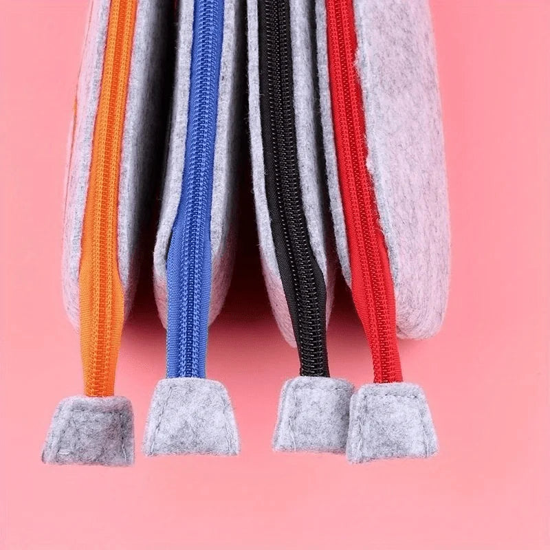 2PCS Soft Felt Eyeglasses Pouch with Zipper, Portable Sunglasses Storage Bag, Cute Glasses Print Protective Case for Men Women Qme