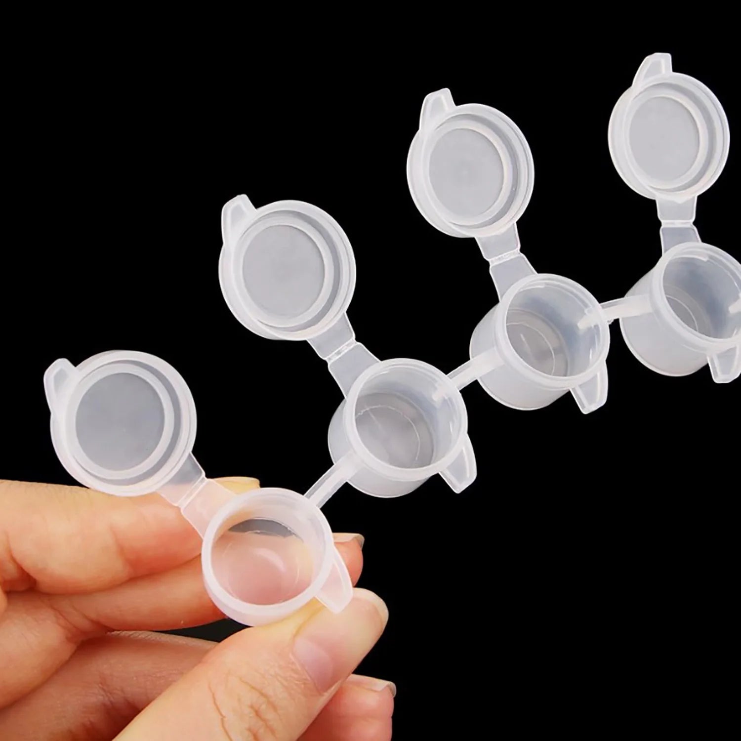 10Strips 60Pots Empty Paint Strips Mini Paint Cup Box Pod Art Crafts Plastic Storage Container Pigment Container Drawing Supplie Qme