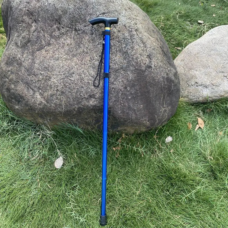 Telescopic Walking Stick Outdoor Hiking Trekking Poles Aluminum Alloy Qme Blue