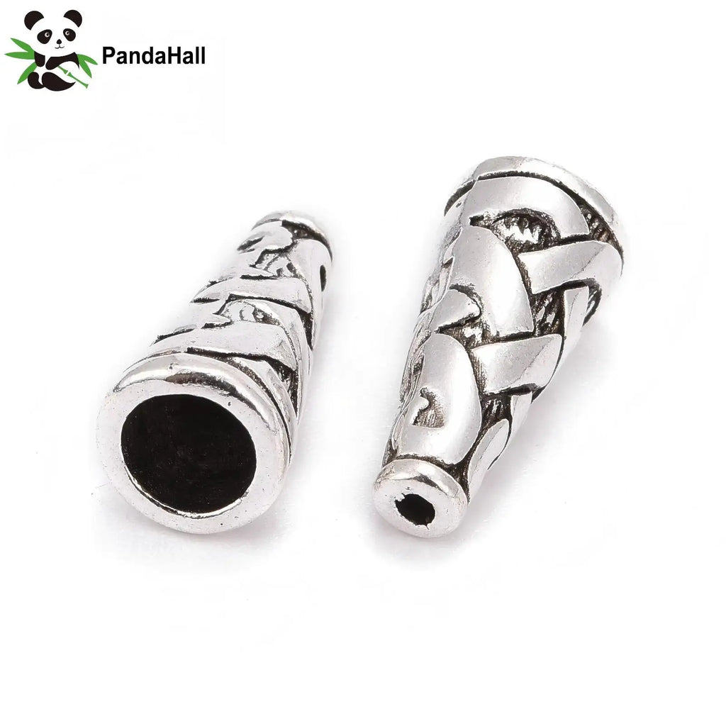 PandaHall 20-50pcs Tibetan Style Caps Loose Spacer Flat Bead Caps Cone End Beads Cap for DIY Jewelry Making Finding 18x18x8mm Qme