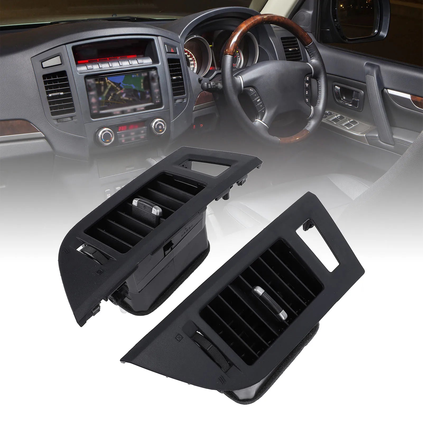 1 Pair of Car Dashboard AC Vent Outlet Trim Panel Improve Air Circulation For Mitsubishi Pajero 2006-2021 Fourth generation Qme