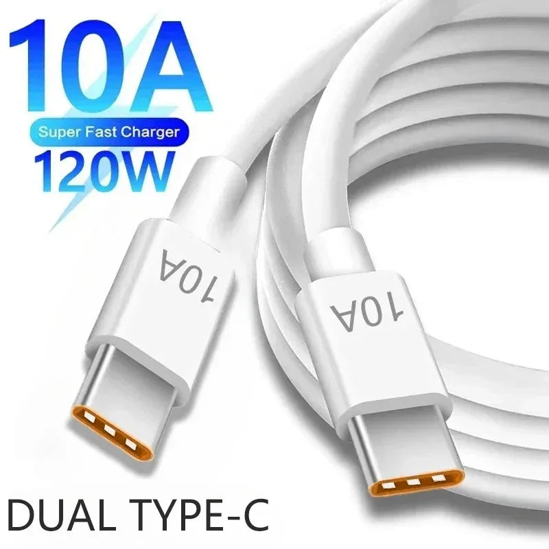 120W 10A Dual USB-C To Type C Fast Charging Cable Data Transmission Line For iPhone Samsung Huawei 0.25/1/1.5/2/3m Quick Cable Qme