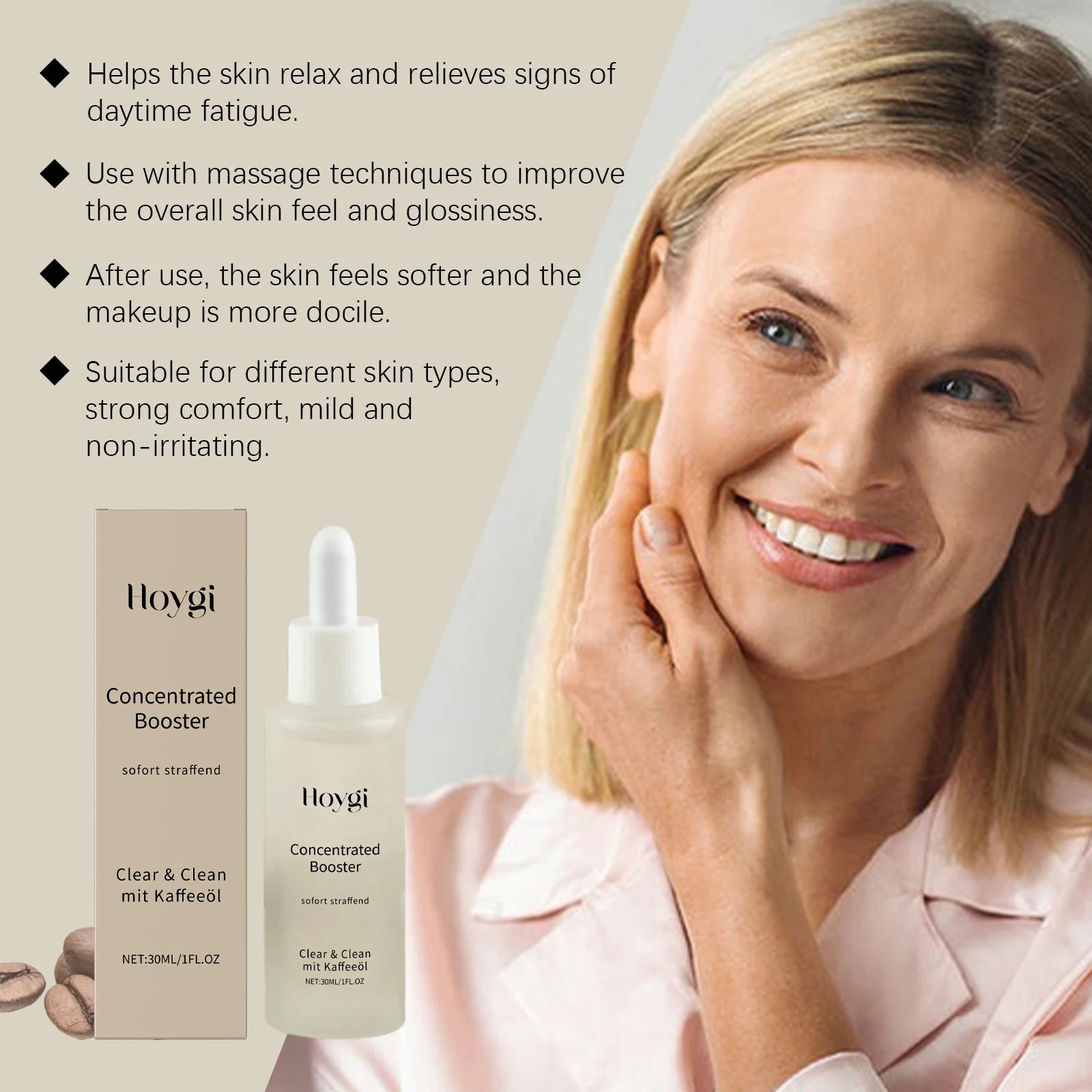 Moisturizing Brightening Essence Concentrated Booster Hydrates Evens Skin Tone Anti-Dryness Smooth Facial Serum for Glowing Skin Qme