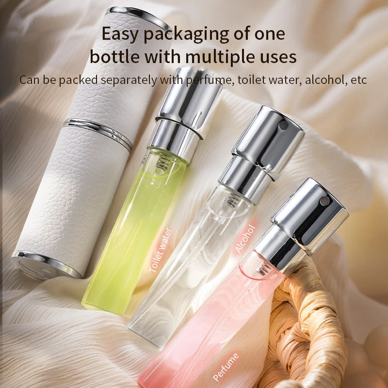 Leather Perfume Atomizer Portable Liquid Cosmetics Containers Qme