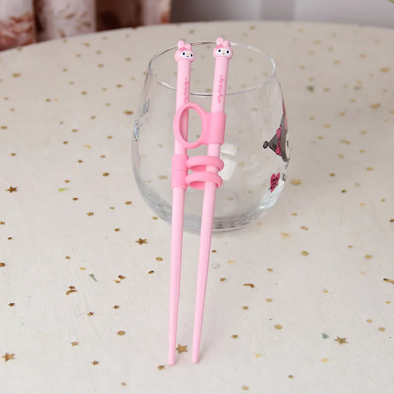 Hello Kitty Kuromi Finger-Loop Practice Chopsticks Food-Grade, Cute, and Stylish Chopsticks Qme 2
