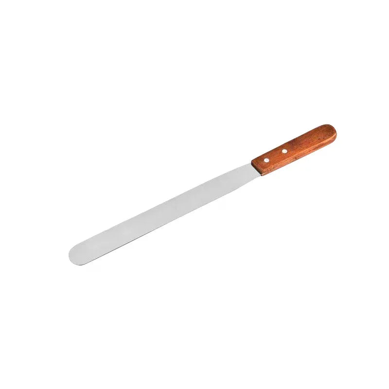Cake Butter Spatula 6-Inch 8-Inch 10-Inch Wooden Handle Stainless Steel For Smoothing Unmolding And Baking Tools Qme