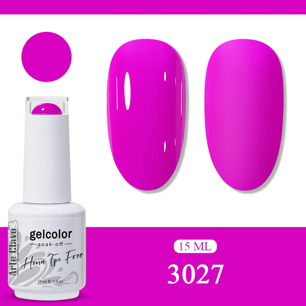 Arte Clavo Neon Rainbow Colors Gel Nail Polish Semi Permanent Art UV