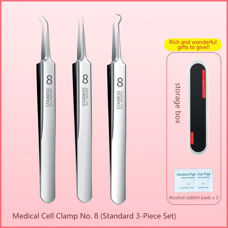 Skin Care Tool Tweezers Beauty Salon Remover Acne Needleultra-fine Qme one set