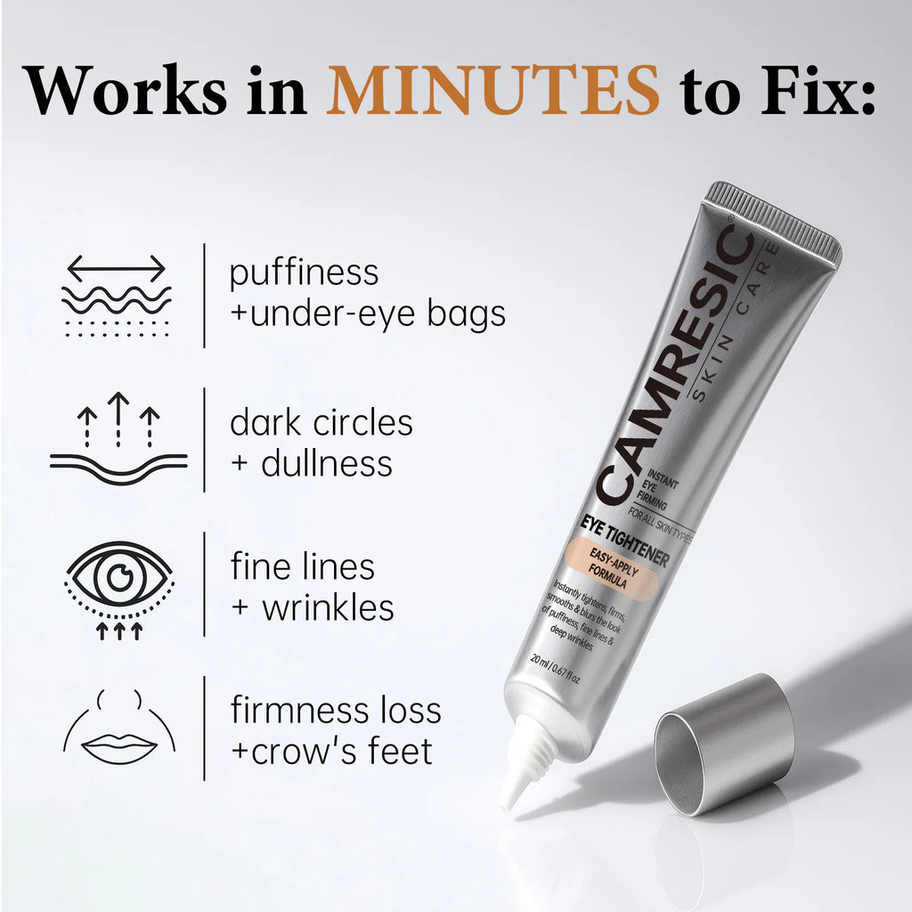 Instant Firming Eye Tightener Cream Lightens Dark Circles Anti-Puffiness Reduces Fine Lines Lifting Firming Eye Cream with Brush Qme