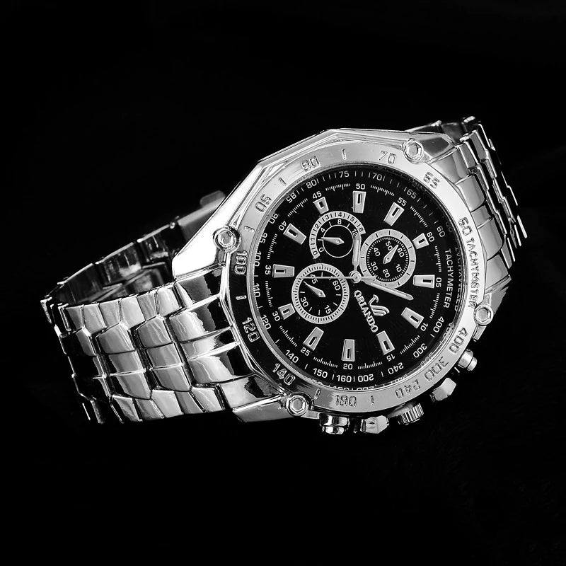 Reloj Hombre Masculino Men's Fashion Business Watch Men Luxury Stainless Steel Mens Quartz Watch Man Sport Wristwatch Male Clock Qme