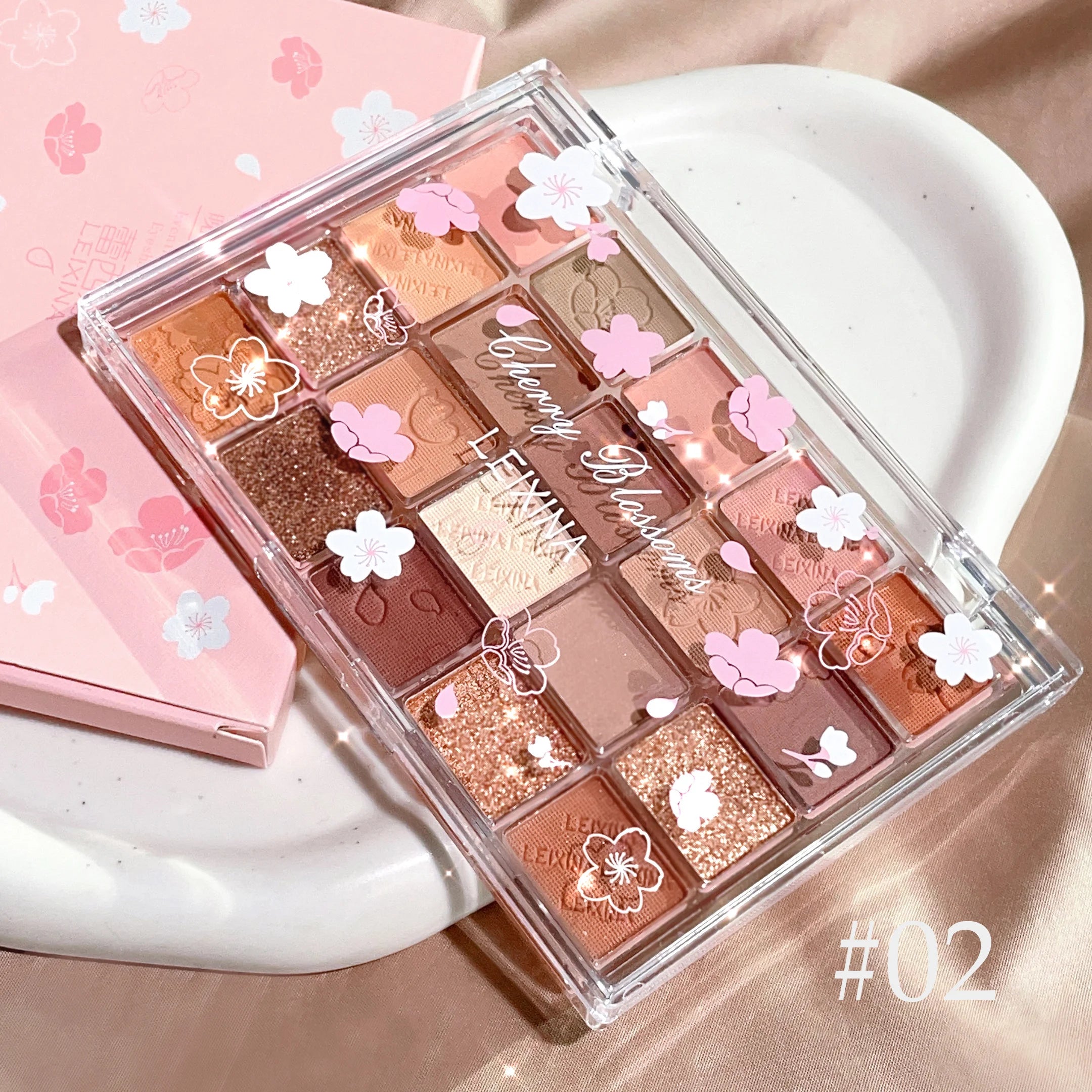 20 color eyeshadow tray, matte shimmer high pigment makeup, multi-color brown tone long-lasting daily wear eyeshadow Qme Color 02