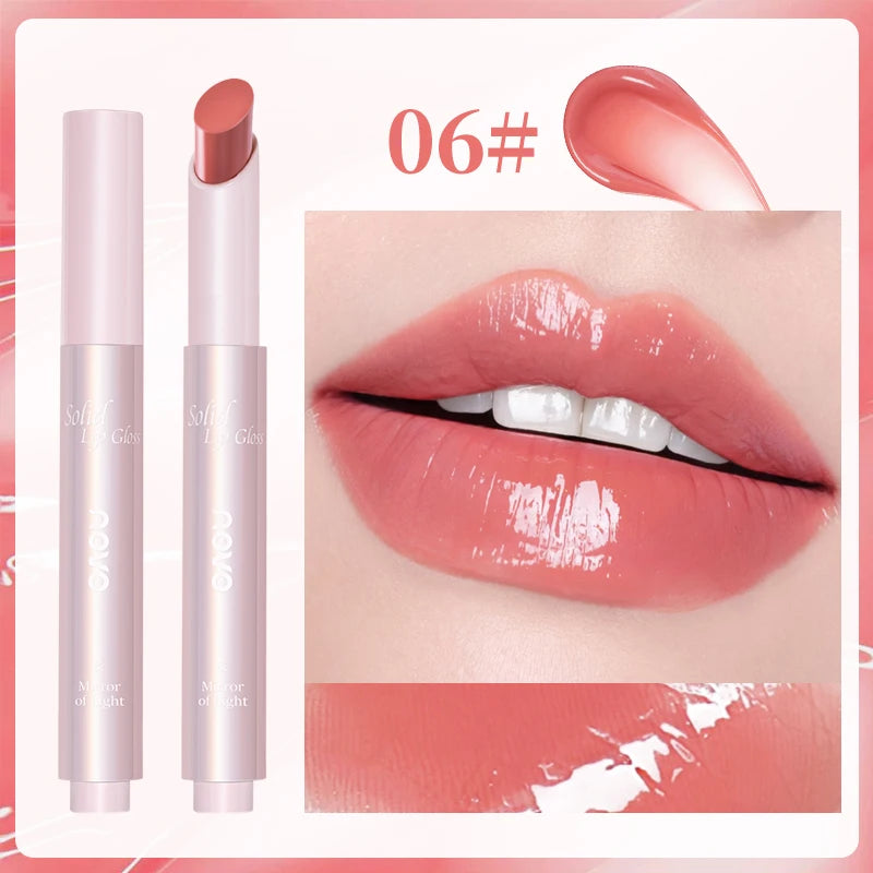 Moisturizing Mirror Lipstick, Nourishing Lip Glaze, Long-Lasting Waterproof Non-Stick Cup, Highpigment Lip Gloss,All Skin Types Qme 06