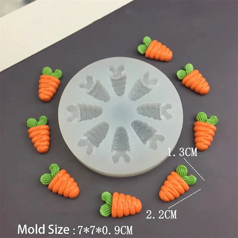 High Temperature Resistant Silicone Molds Mini Carrot Shape Cakes Molds Chocolate Candy Easter Cakes Baking Decoration Tools Qme A5