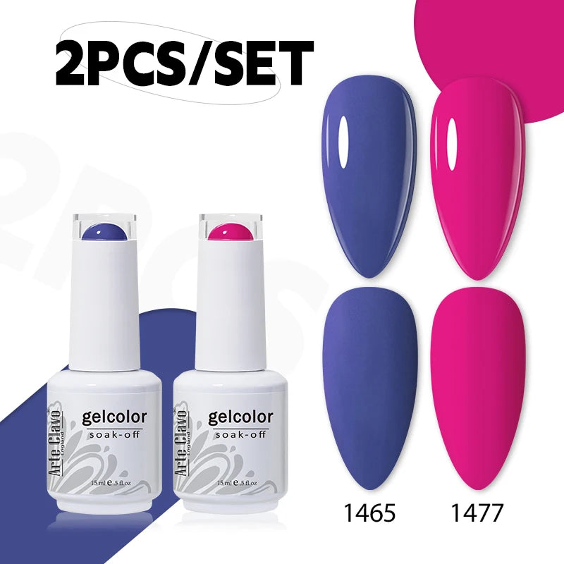 Arte Clavo Jelly Nail Gel Polish Supplies Purple Pink Red Blue Green Qme