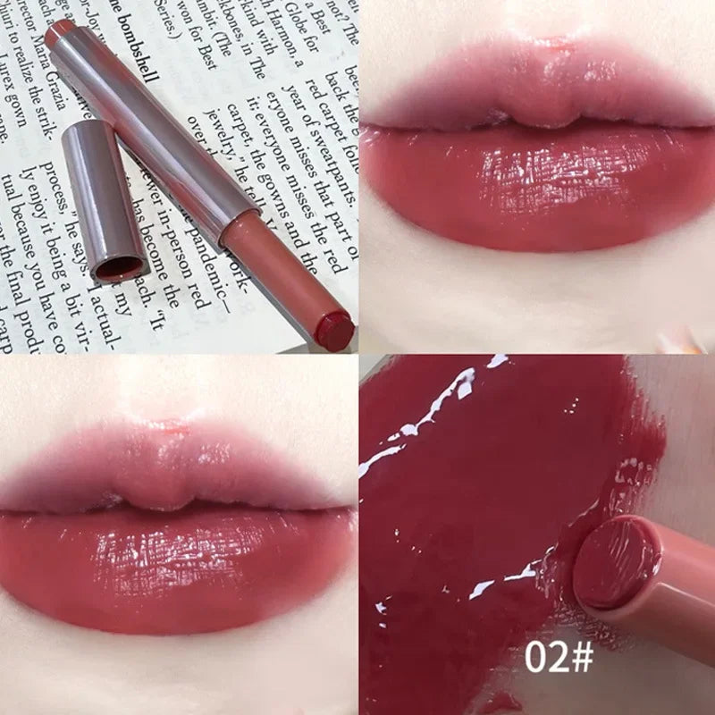Strawberry Jelly Lipsticks Moisturizing Water Gloss Lip Stick Tint Mirror Clear Lip Gloss Non-Sticky Lips Makeup Korean Cosmetic Qme 02