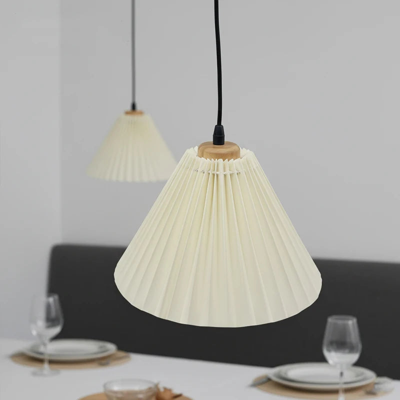 Nordic Origami Pendant Lights Ceiling E27 Base Pleated Lampshade Hanging Lamp Dining Room Kitchen Home Decor Lighting Chandelier Qme