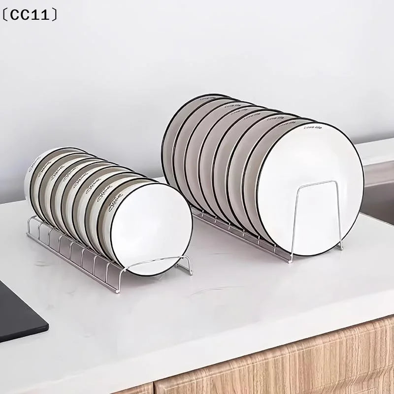 Stainless Steel Dish Drying Rack Bowl Plate Pot Cover Kitchen Storage Qme