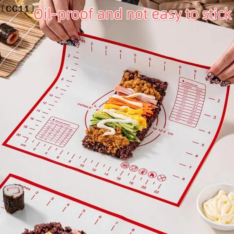 Silicone Baking Mat Pastry Rolling Kneading Pad Kitchen Crepes Pizza Qme