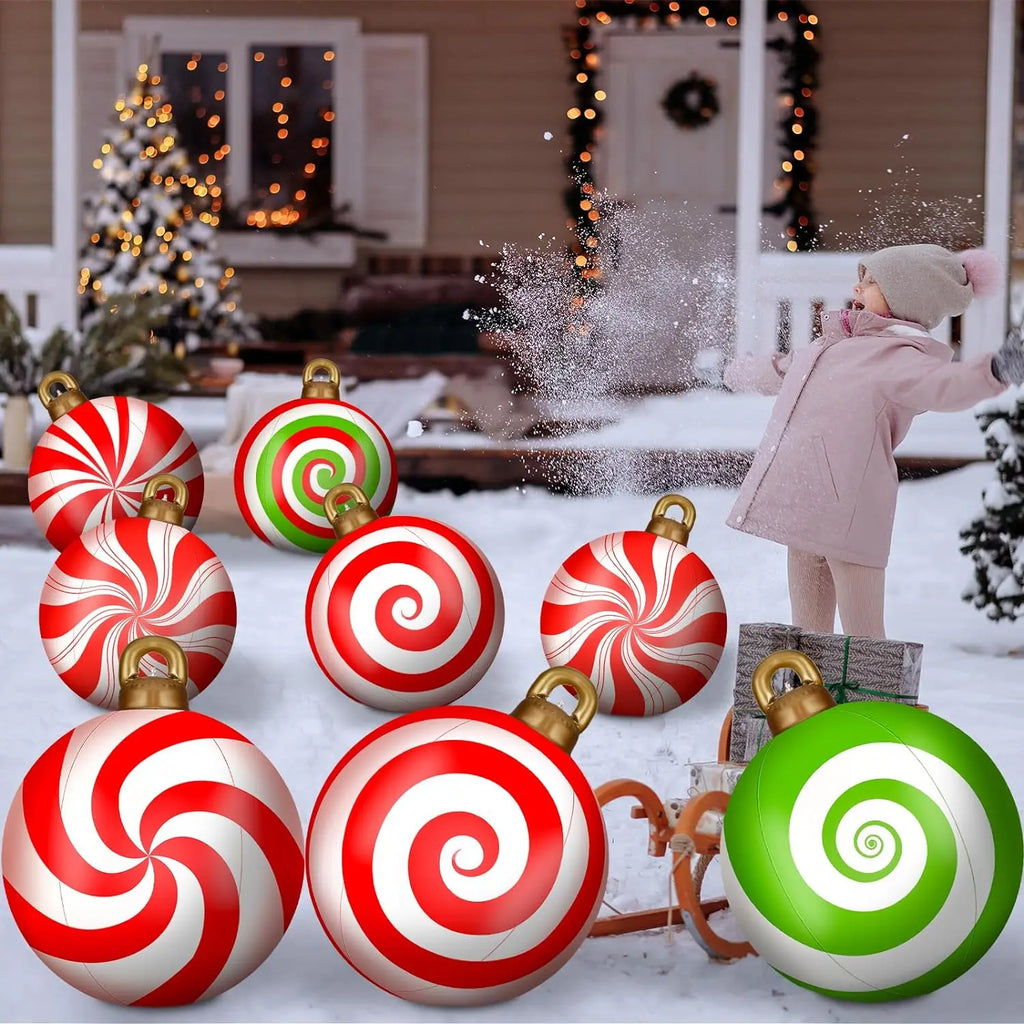 PVC inflatable 24-inch Christmas ball Christmas tree decoration Dance courtyard porch pavilion interior atmosphere decoration Qme