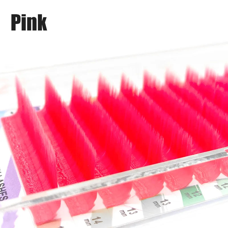 NATUHANA L LU M Curl Auto Fans Colored Lashes Easy Fan Eyelash Qme Pink Eyelashes C 0.10mm|8-14Mix - Individual
